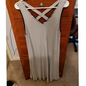 Striped black and white sleeveless dress